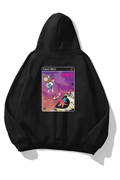 Bravebell Hanorac negru unisex Kanye PS2 Graduation