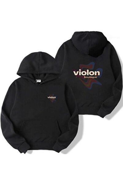 Bravebell Hanorac oversize unisex cu glugă neagră ediție limitată