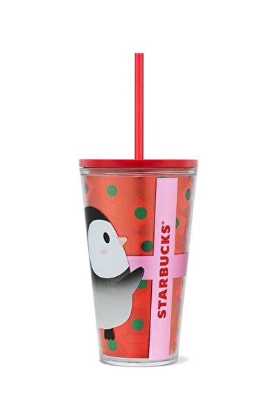 Starbucks ® Plastic Cold Drink Cup - Penguin Design - 473 ml -