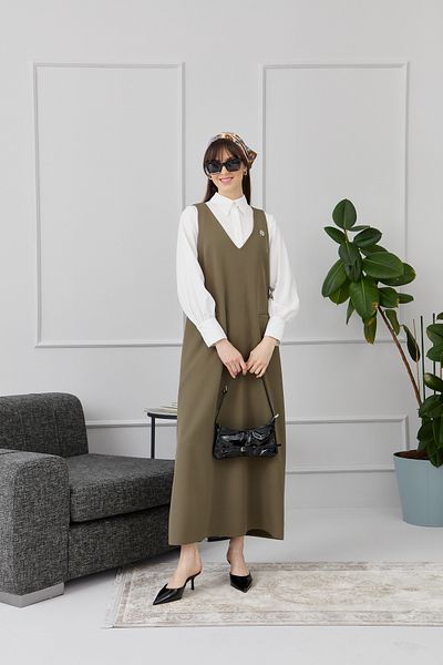 Fatma Atasoy Διπλό Gilet Χακί