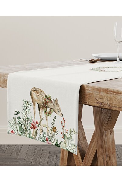Christmas Runner Jasmin Baskılı Yılbaşı Temalı Runner 40 X 200 cm