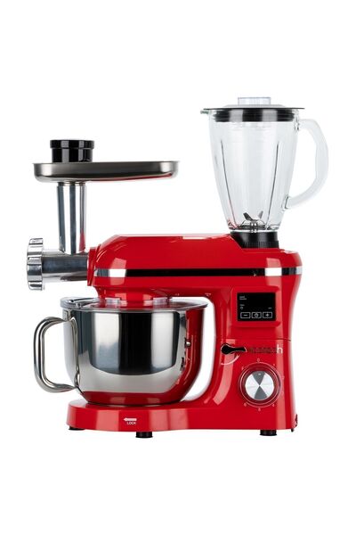 icotech Sm50 Kırmızı 2000w 6,5 Lt Ekranlı Hamur Mayalama Kıyma Çekme Blender Stand Mikser Mutfak Şefi