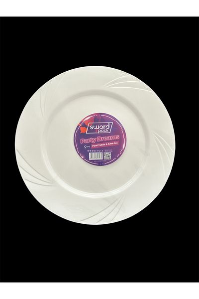 partideyince Plastic Hard Mica Plate Fork Cup White Color Set of 6