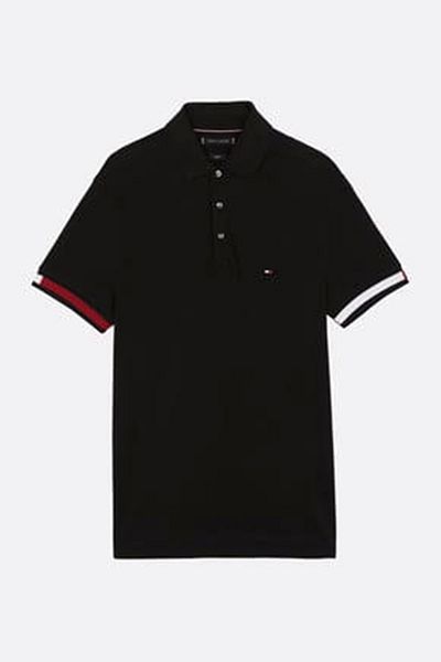 Tommy Hilfiger Men's Black Polo Neck T-shirt