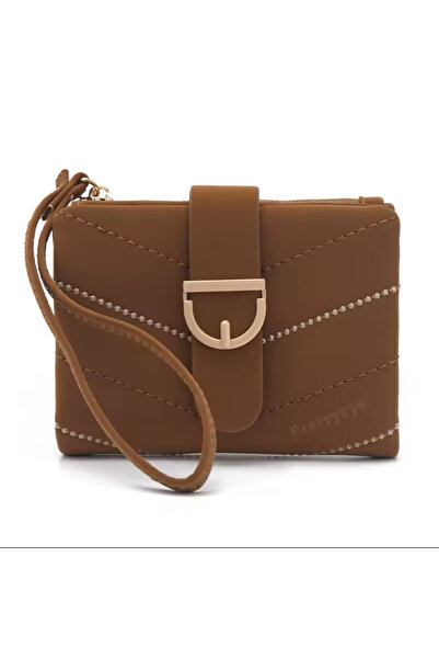 rinkadoll محفظة صغيرة لطيفة من الجلد الناعم مع سوار مخطط