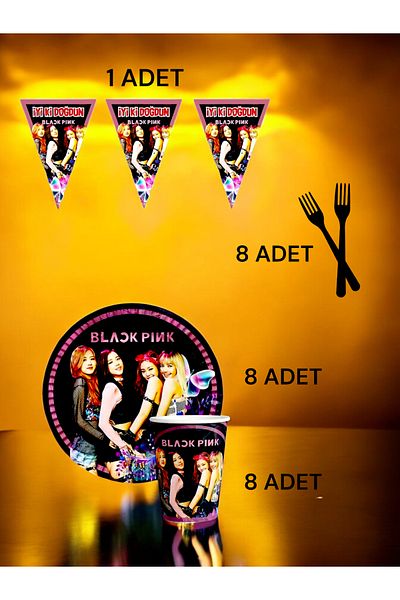 VibeHome 8-Person Black Pink Themed S Pack - Birthday Party and Fun Events