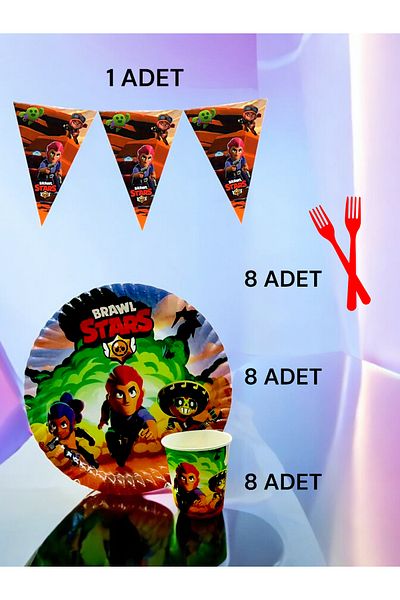 VibeHome 8-Person Brawlstars Themed S Pack - Birthday Party and Fun Events
