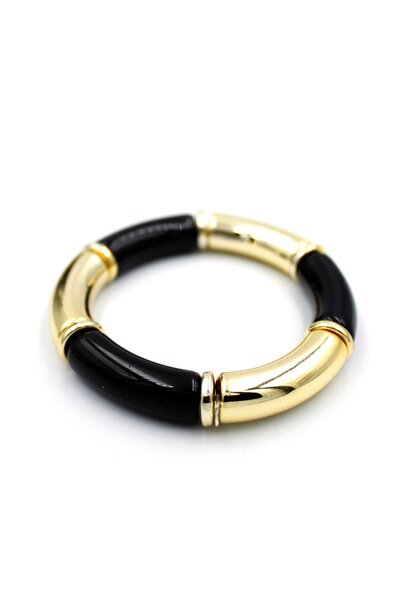 mos&more Siyah Gold Esnek Bileklik
