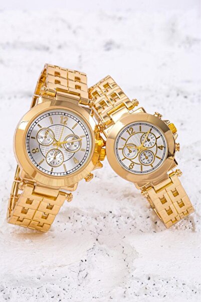 Saattino Çift Saat Sevgili Saatleri Çelik Kordon Kadın Erkek Kombin Saat ST-3...