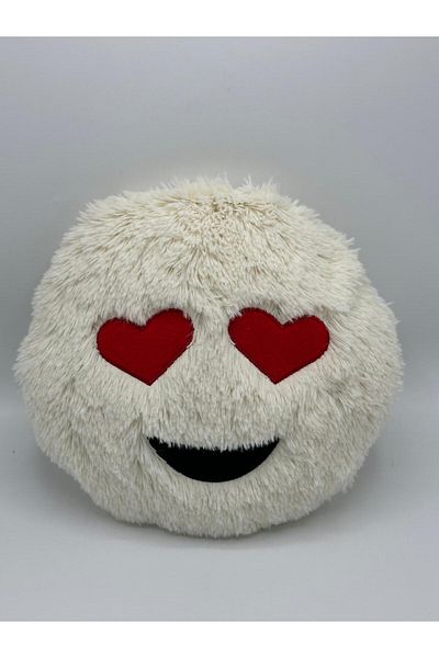 fluffy وسادة محمولة من القطيفة الناعمة مع رموز تعبيرية على شكل قلب قابلة للاستخدام أثناء السفر على الحافلات