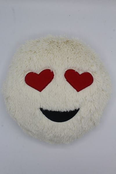 fluffy وسادة محمولة من القطيفة الناعمة مع رموز تعبيرية على شكل قلب قابلة للاستخدام أثناء السفر على الحافلات