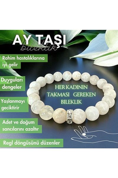 Bonicce Moon Stone Real Natural Stone Bracelet (8mm)