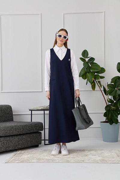 Fatma Atasoy Διπλό Gilet Navy Blue