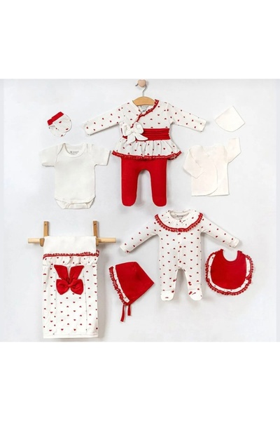 Pasur Bebe مجموعة مخرج مستشفى ميني كايزن مكونة من 10 قطع مع تفاصيل قلب