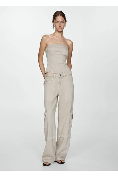 MANGO Woman Cargo τζιν με τσέπες