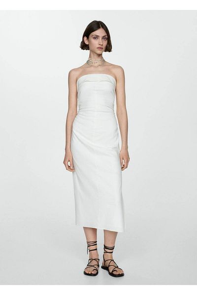 MANGO Woman Rochie cu detaliu drapat