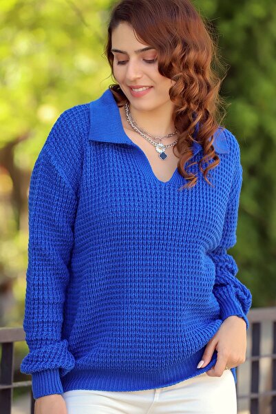 LOS FECHKA V Polo Guler Thessaloniki Rice Tricotat Mânecă lungă Se potrivește confortabil Iarnă Tricotaj groase Pulover tricotat