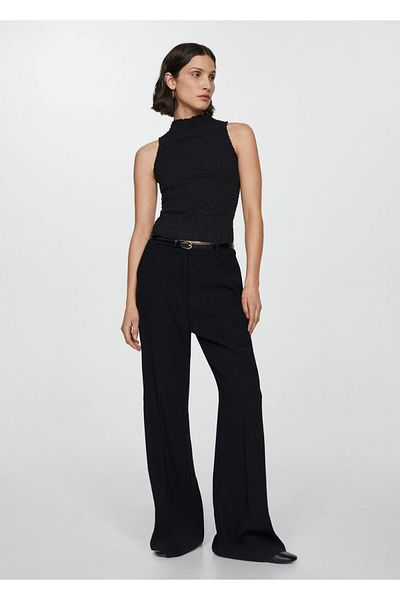 MANGO Woman Gathered Textured Blouse