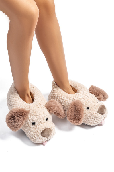 Twigy Sesame Women's Animal Slippers Beige 36/41