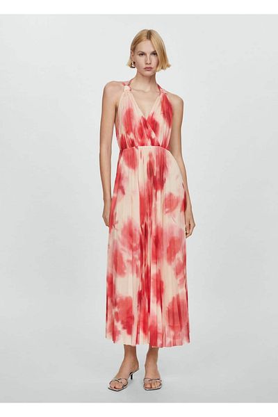 MANGO Woman Gemustertes Plisseekleid