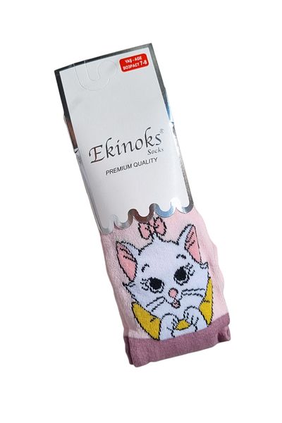 Ekinoks Памучни чорапогащи с котешки мотиви, различни цветове, за бебета и момичета (ЦЕНАТА Е ЗА ЕДНА БРОЙКА.)
