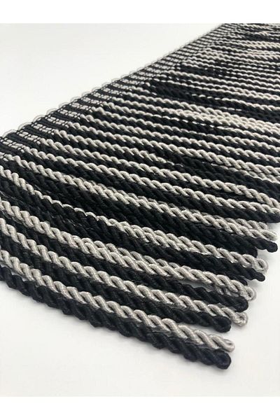 KATMERTEKS Bulyon Fringe 6 Meters Black-Smoke Color