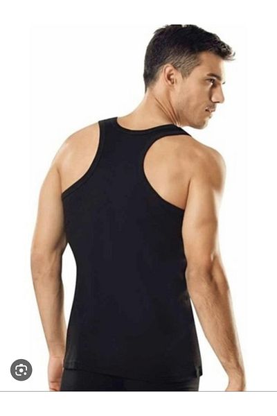 Tutku Men's Black Men's Ribbed Sports Athlete