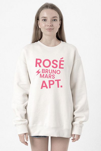 Tshirthane Blackpink Rose Bruno Mars Apt White Women's 2Ip Sweatshirt