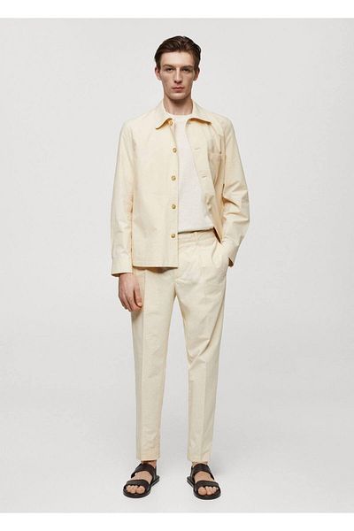 MANGO Man 100% Cotton Slim Fit Trousers