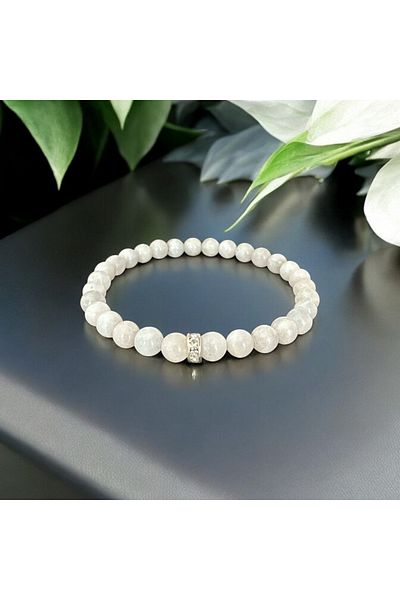 Bonicce Moon Stone Real Natural Stone Bracelet (6mm)