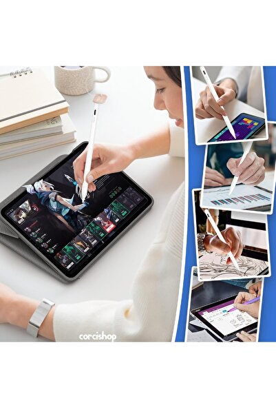 corcishop Samsung Galaxy S6/S6 Lite/S7/S7 FE/S8/S9/S9 FE/S9 Plus Uyumlu Dokunmatik Çizim Kalemi