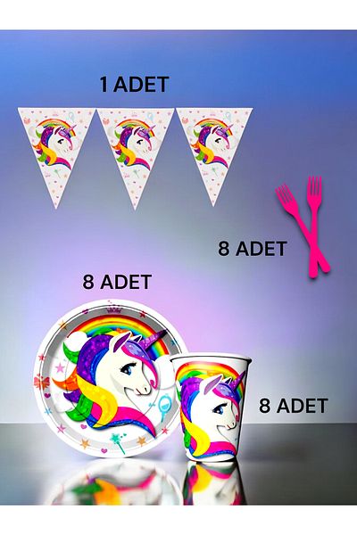 VibeHome 8-Person Unicorn Themed S Package - Birthday Parties and Fun Events