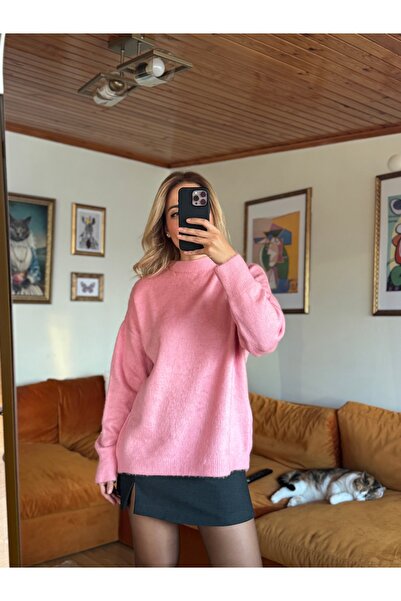 Butik MS şeker pembe kazak