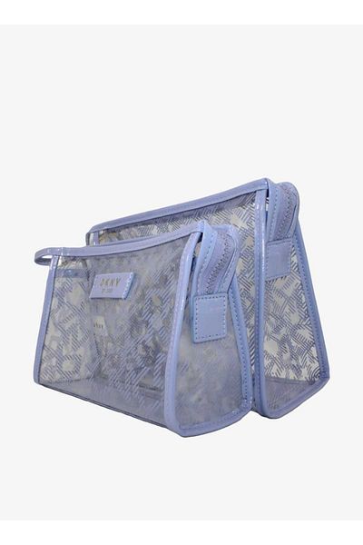 Dkny Monogram Print Pouch with Zip Closure - Set of 2