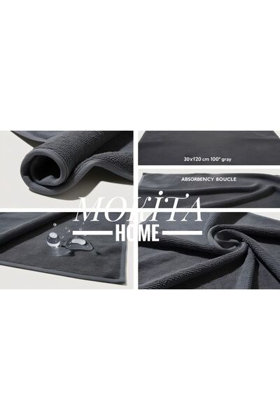 Mokita Home Anthracite Gray Sportsman Training Towel Gym Fitness Boxing Tennis Antibacterial Sports Towel 30X120'Cm