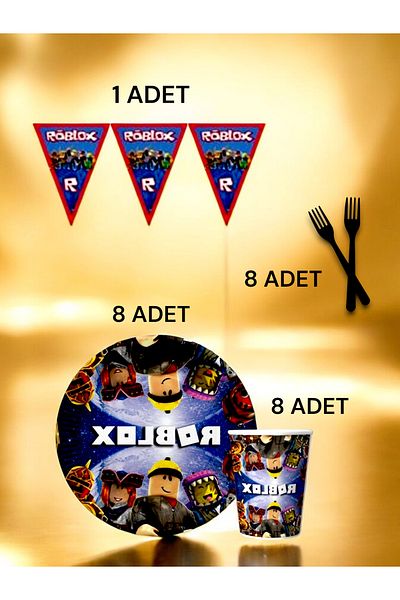 VibeHome 8-Person Roblox Themed S Pack - Birthday Party and Fun Events