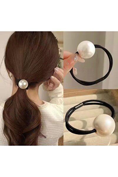 Monalisa Kadın 4'Lü Büyük Boy Lastik İncili Toka Seti