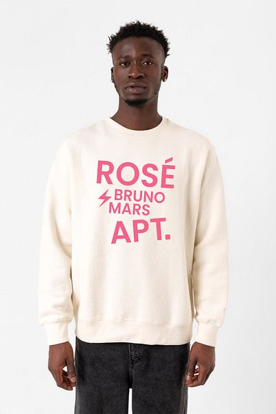 Tshirthane BLACKPINK ROSE BRUNO MARS APT Ανδρικό φούτερ εκρού 2 κορδονιών