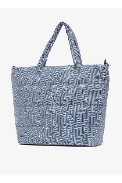 Dkny Printed Tote Bag with Zip Closure and Double Handle
