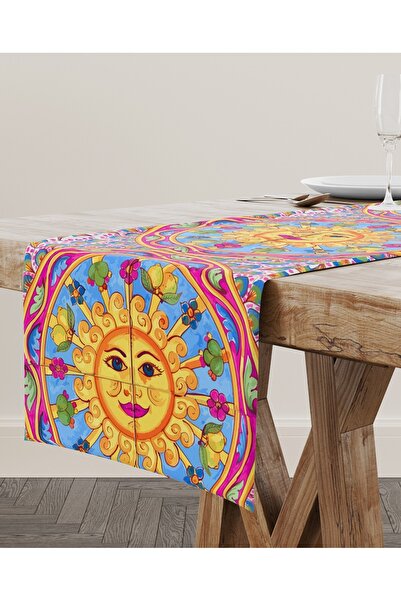 DOSH BY EDA DOĞAN Dosh Runner - DOSHI - % 100 PAMUK - Baskılı Runner - 40 X 2...