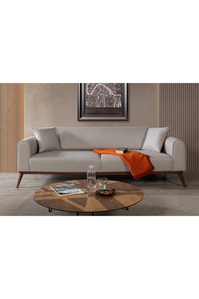 Laperla Mobilya CANES YATAKLI KANEPE KETEN AÇIK KAHVE KAZAYAĞI