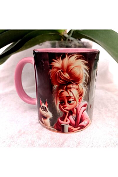 Coffee addict vintage print oversized mug