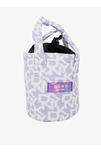 Dkny Monogram Print Pouch with Double Handle and Drawstring Closure