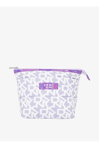 Dkny Monogram Print Pouch with Zip Closure