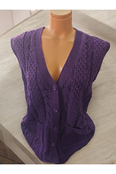 TUTUYA TEXTIL Казайга В'язаний весільний комплект Щоденний трикотажний жилет з кишенями для мами Зимовий сезонний жилет