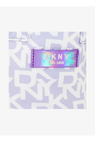 Dkny Monogram Print Pouch with Double Handle and Drawstring Closure