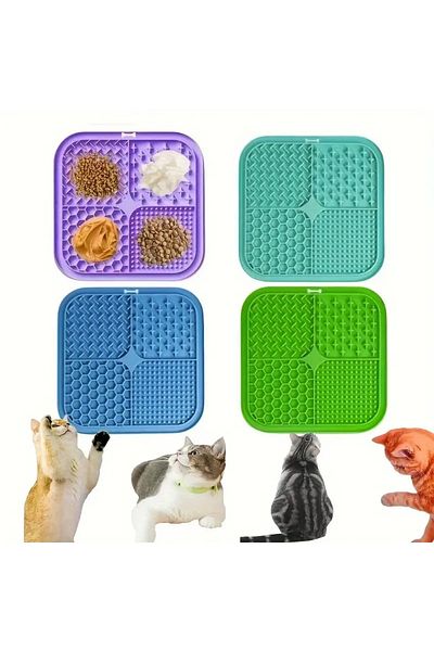 TİNEKE 1Pc Slow Food Container for Dog and Cat - Food and Liquid Eating Mat 20X20