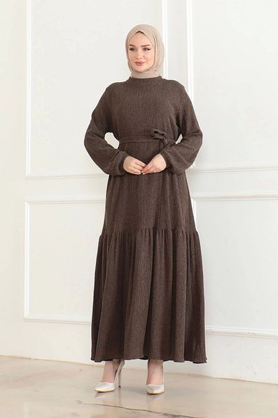 Nevayla Moda Katya Fabric Seasonal Dress / E0120 - Brown