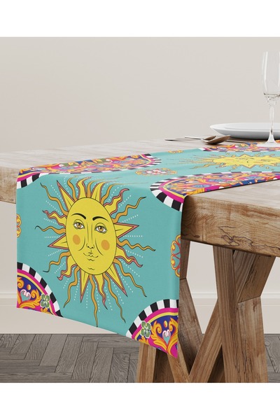 DOSH BY EDA DOĞAN Dosh Runner - SICILIAN ART DESIGN - % 100 PAMUK - Baskılı R...