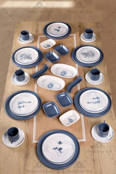 Keramika Blue Magic 6 Kişilik 34 Parça Kahvaltı Takımı